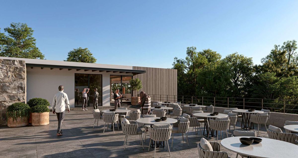 Terraza de la planta alta con mobiliario